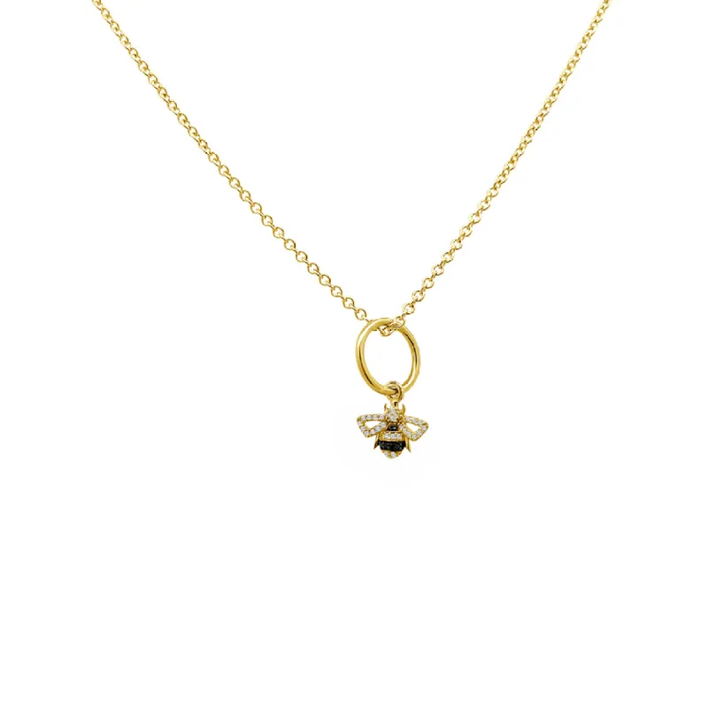 Pave Striped Bumble Bee Charm sold by LINDSEY LEIGH JEWELRY