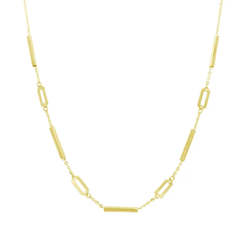 Gold Bar & Link Necklace sold by LINDSEY LEIGH JEWELRY