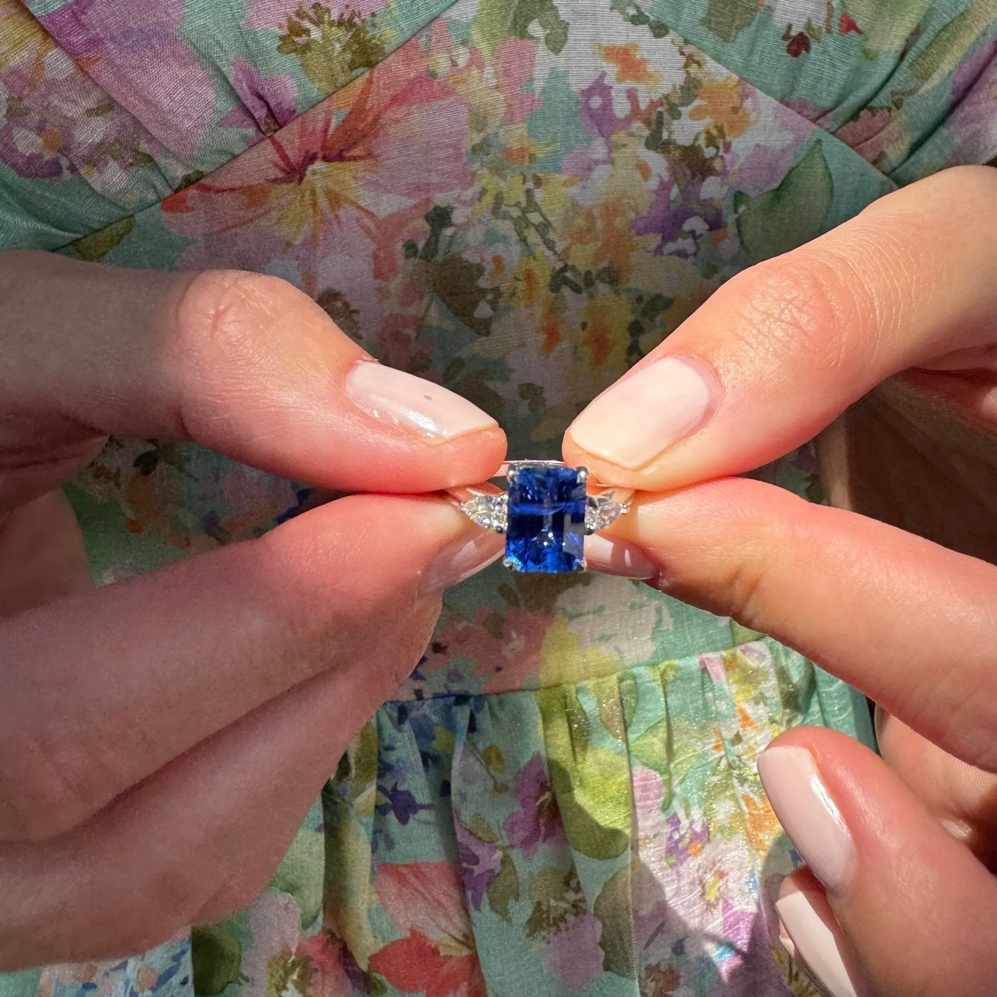 LLJ Signature Blue Sapphire Ring sold by LINDSEY LEIGH JEWELRY product image thumbnail 3