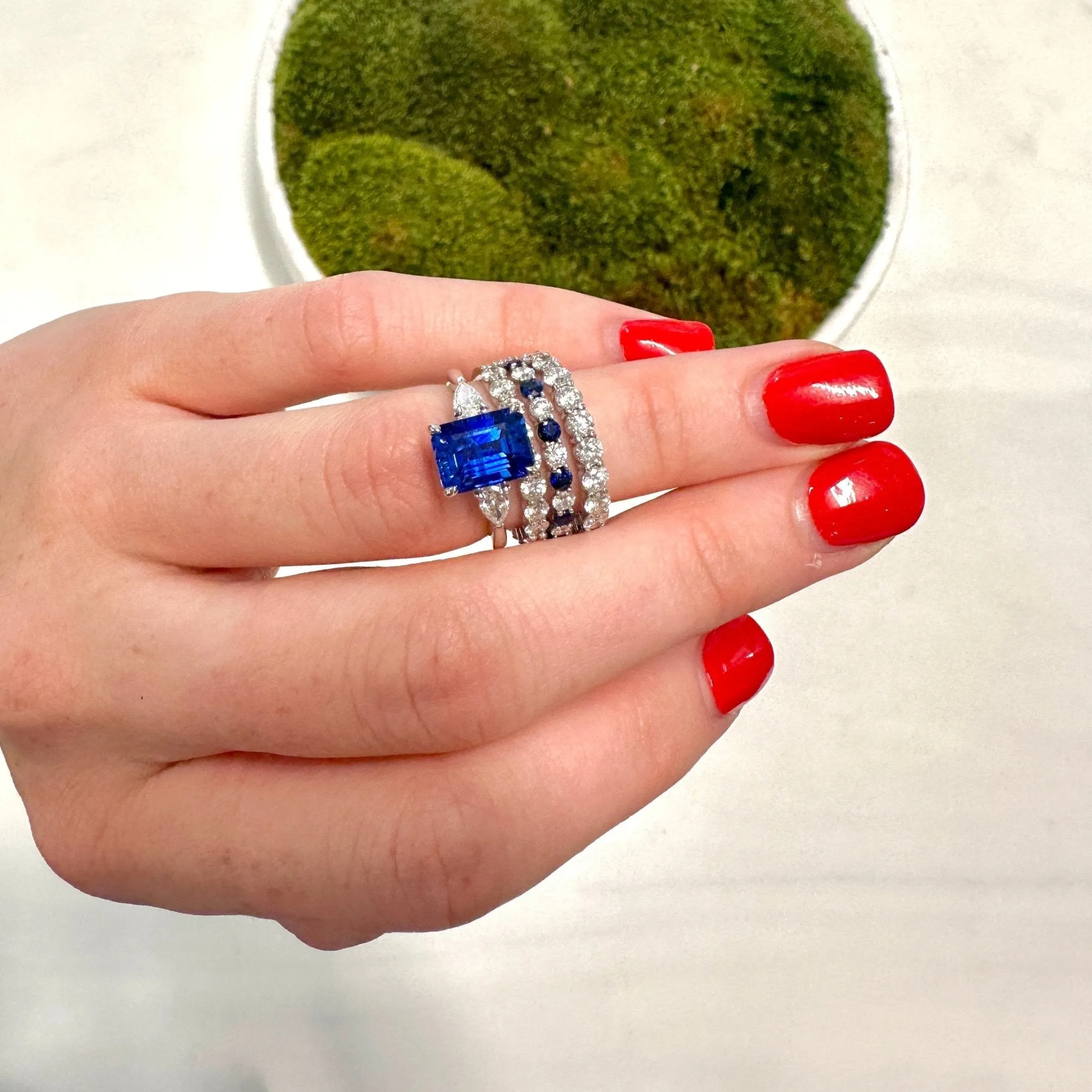 LLJ Signature Blue Sapphire Ring sold by LINDSEY LEIGH JEWELRY product image thumbnail 4