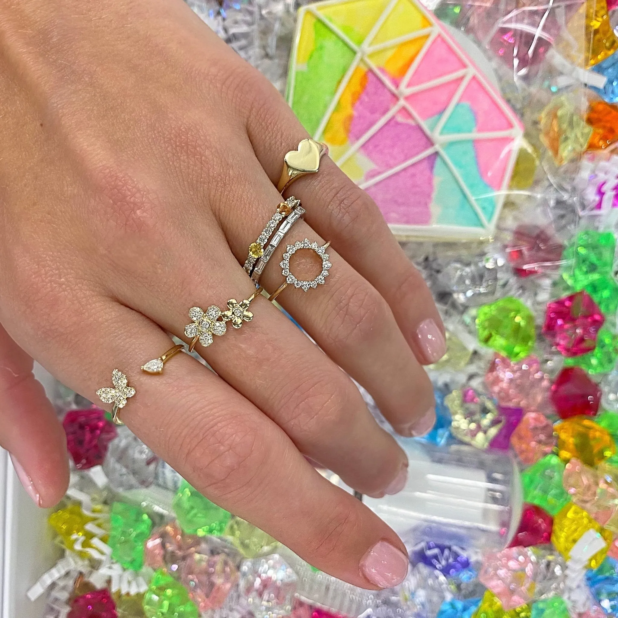 Diamond Open Circle Ring sold by LINDSEY LEIGH JEWELRY product image thumbnail 5