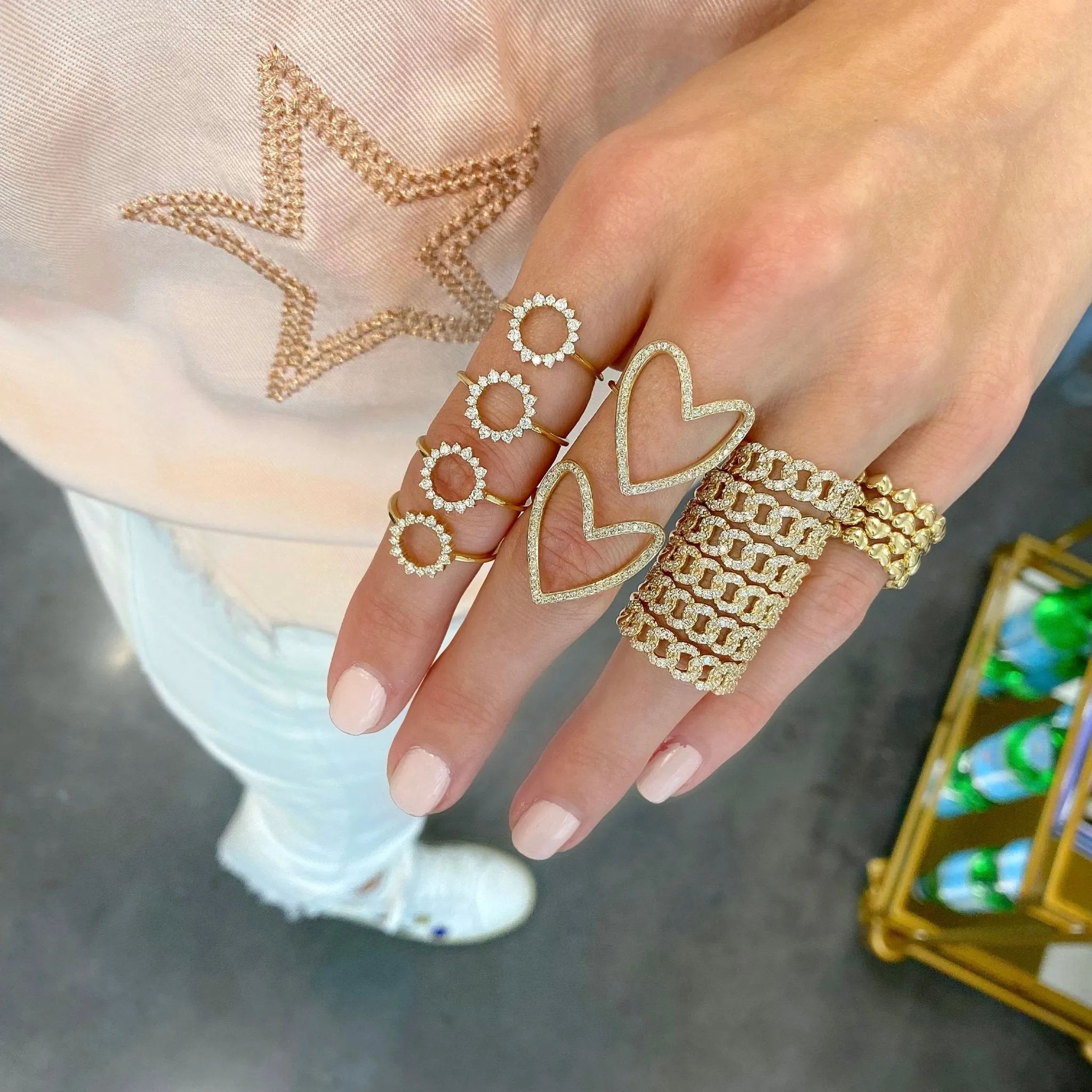 Diamond Open Circle Ring sold by LINDSEY LEIGH JEWELRY product image thumbnail 2