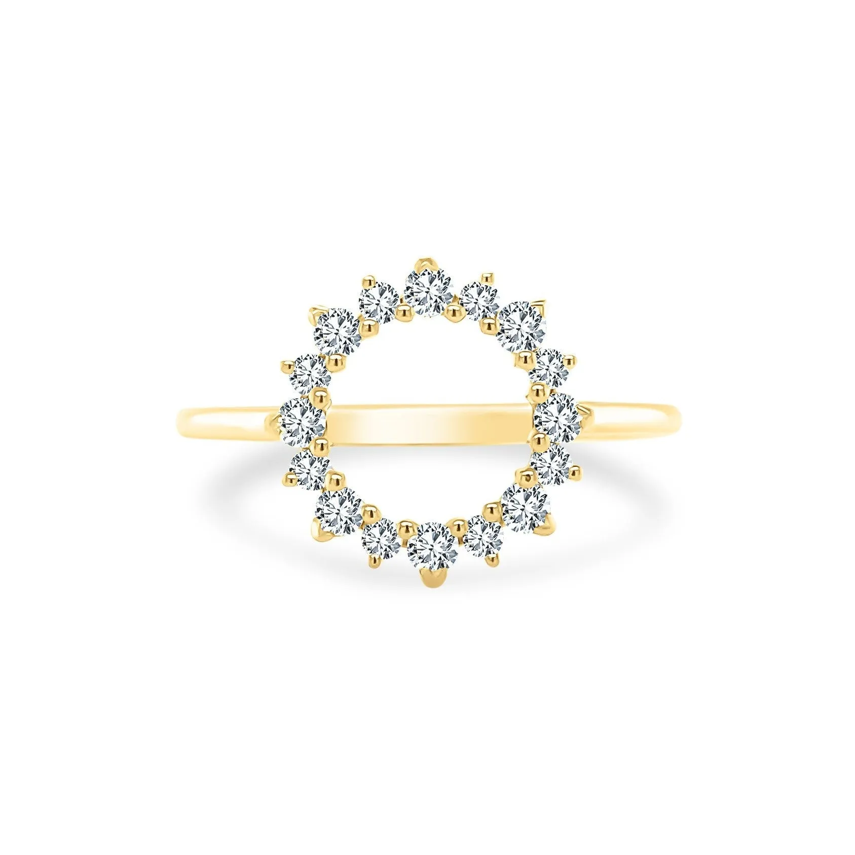 Diamond Open Circle Ring sold by LINDSEY LEIGH JEWELRY