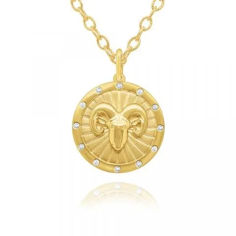 Zodiac Disc Necklace sold by LINDSEY LEIGH JEWELRY
