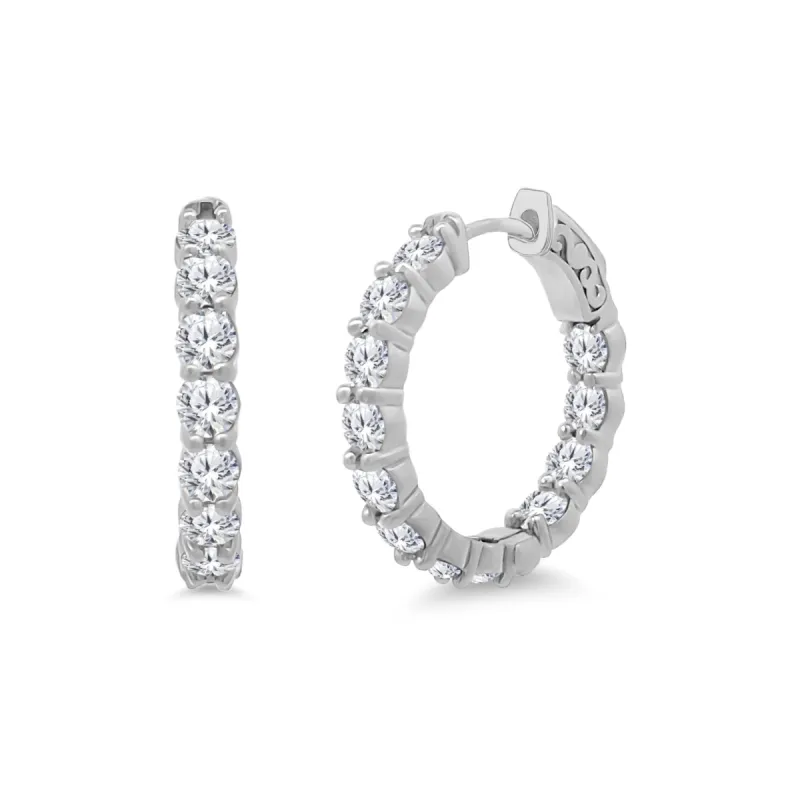Large Diamond Hoops sold by LINDSEY LEIGH JEWELRY