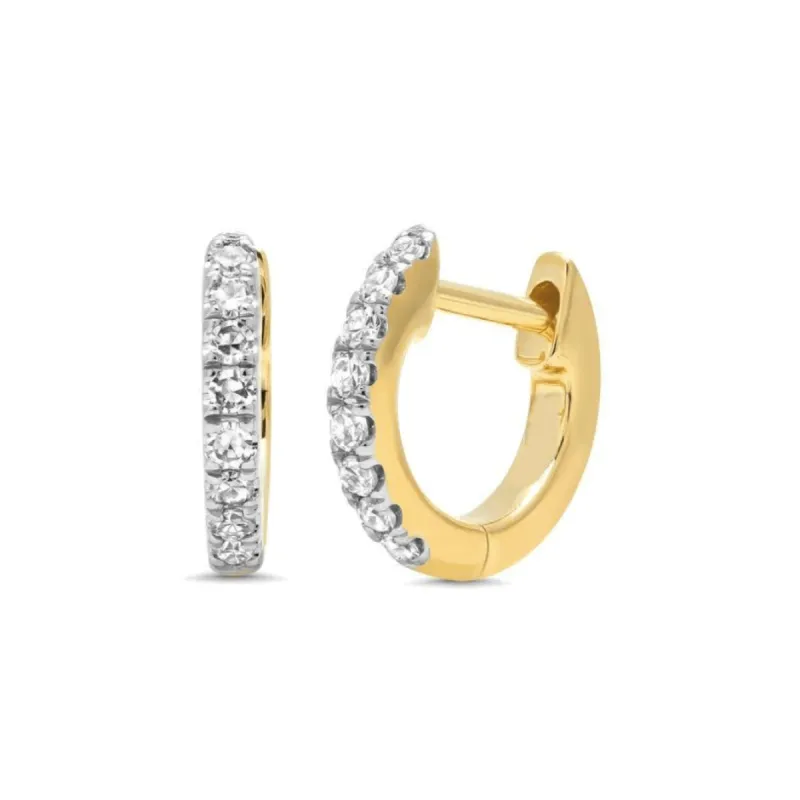 Mini Diamond Huggies sold by LINDSEY LEIGH JEWELRY