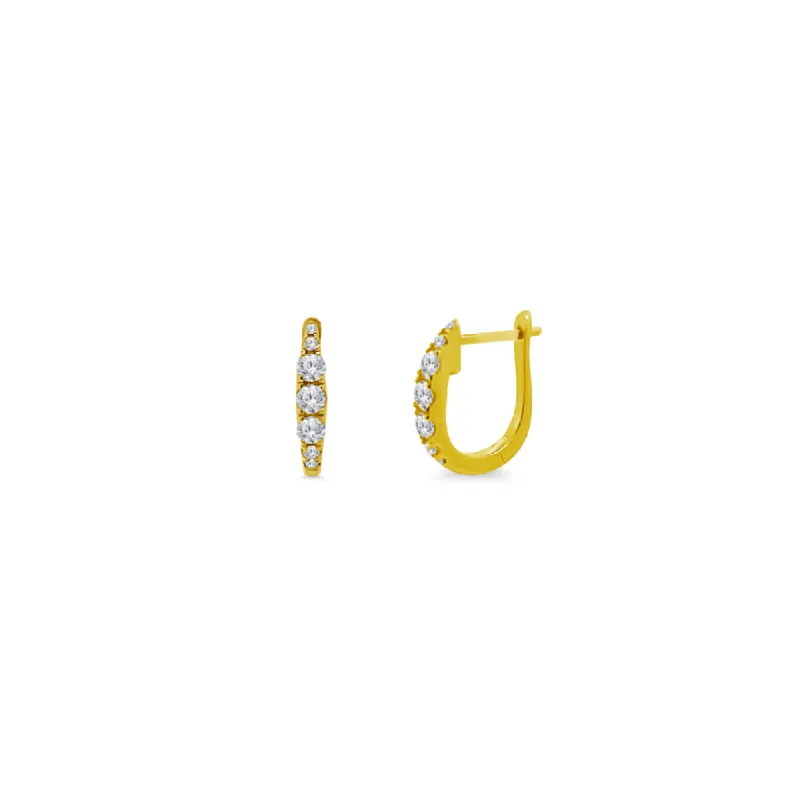 Petite Graduated Diamond Huggies sold by LINDSEY LEIGH JEWELRY