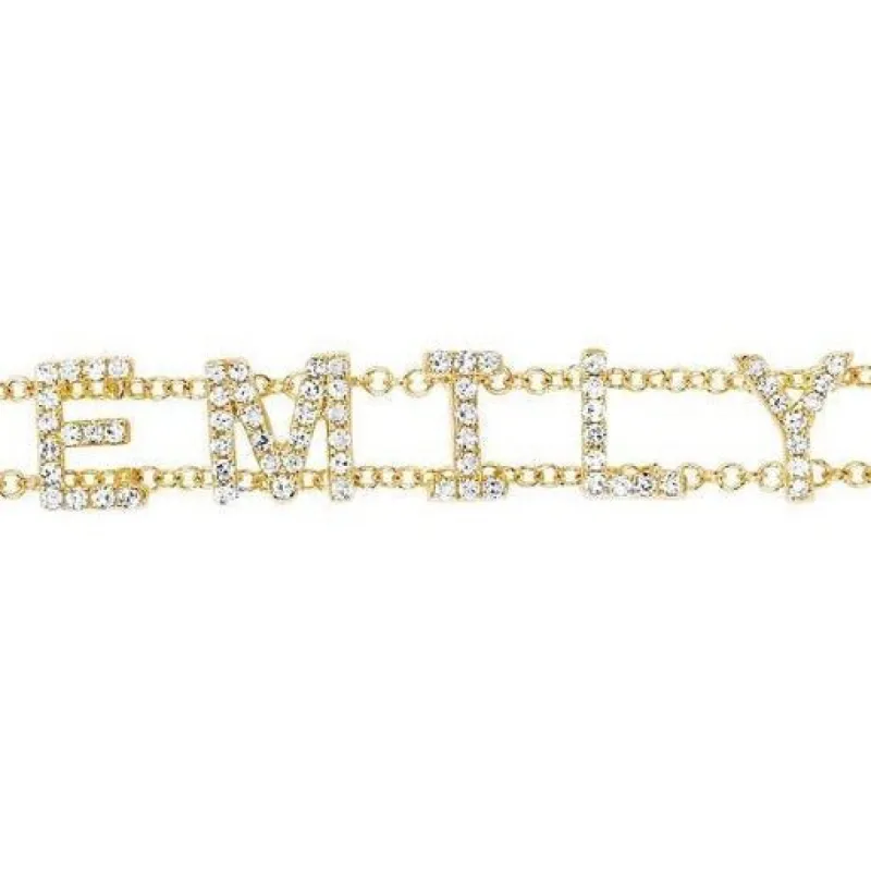 Diamond Personalized Name Bracelet sold by LINDSEY LEIGH JEWELRY