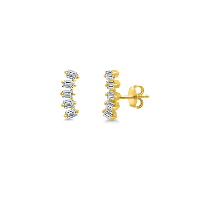 Dainty Baguette Ear Crawler sold by LINDSEY LEIGH JEWELRY