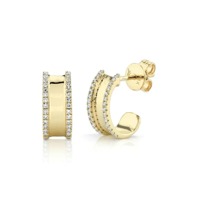 Diamond Border Huggies sold by LINDSEY LEIGH JEWELRY