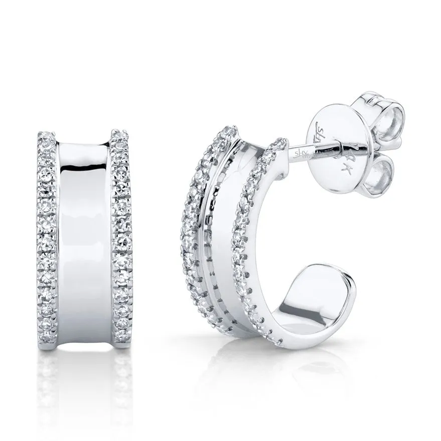 Diamond Border Huggies sold by LINDSEY LEIGH JEWELRY product image thumbnail 5