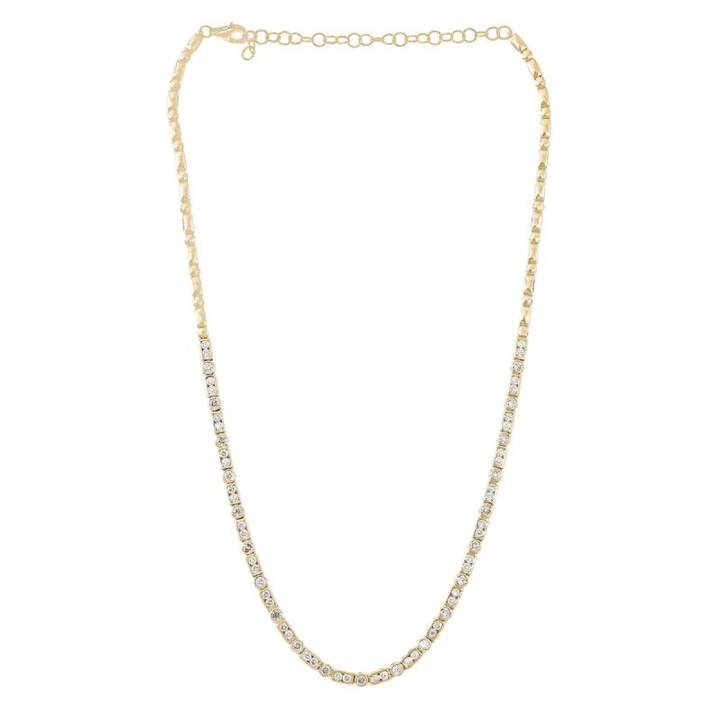 Diamond Bezel Art Deco Tennis Necklace sold by LINDSEY LEIGH JEWELRY