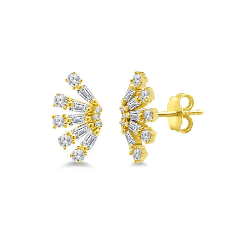 Diamond Fan Earrings sold by LINDSEY LEIGH JEWELRY