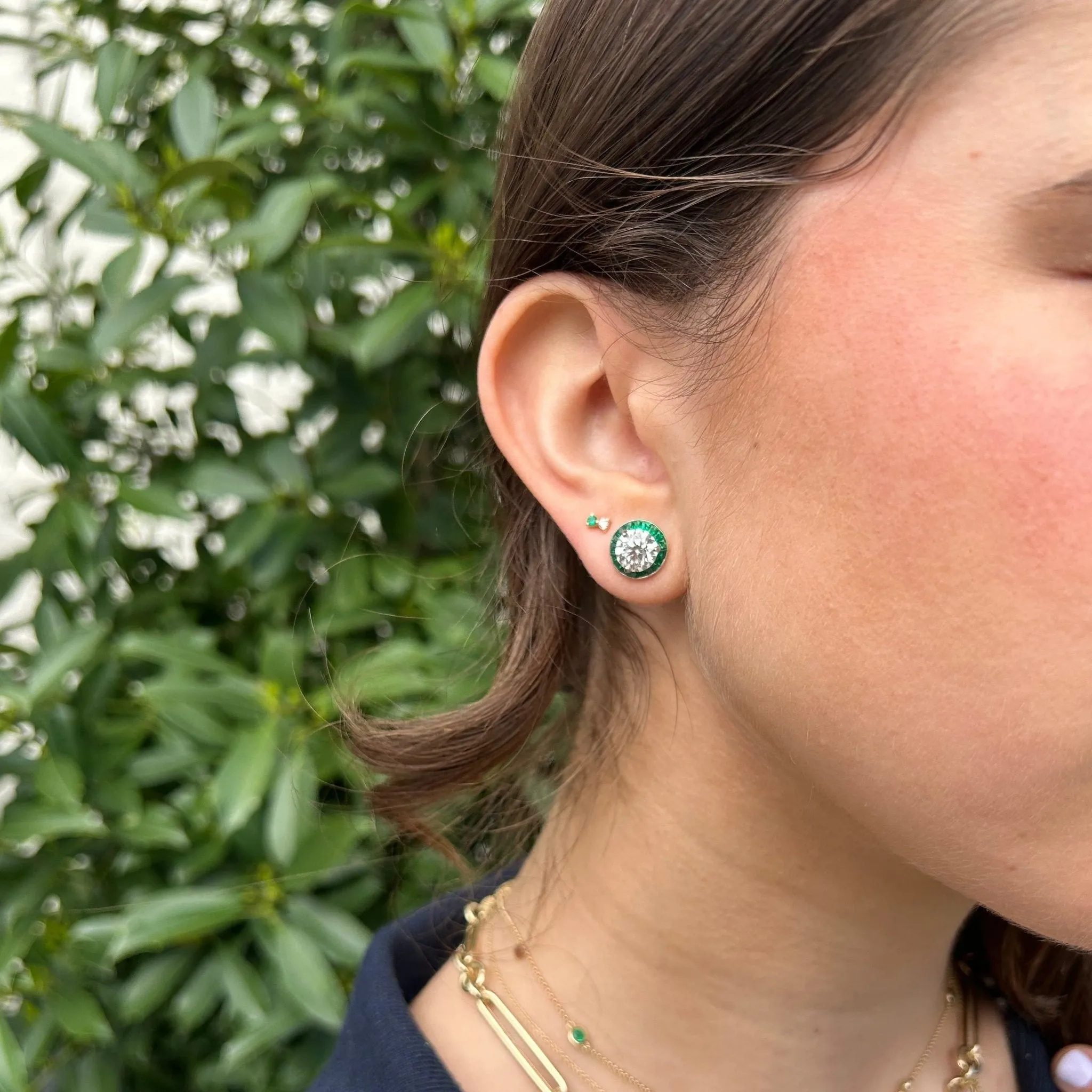 Diamond Studs with Gemstone Jackets sold by LINDSEY LEIGH JEWELRY product image thumbnail 4