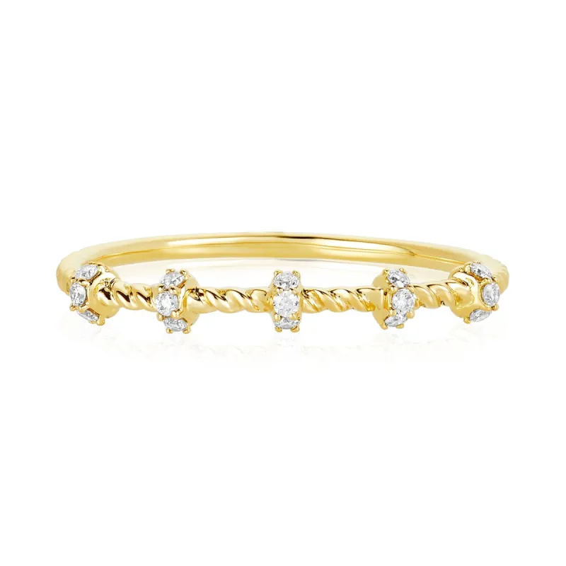 Station Diamond Rope Ring sold by LINDSEY LEIGH JEWELRY