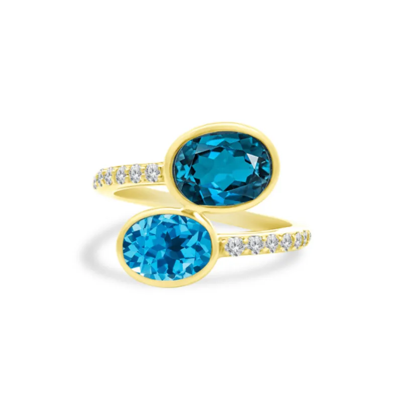 Toi Et Moi Twist Ring sold by LINDSEY LEIGH JEWELRY