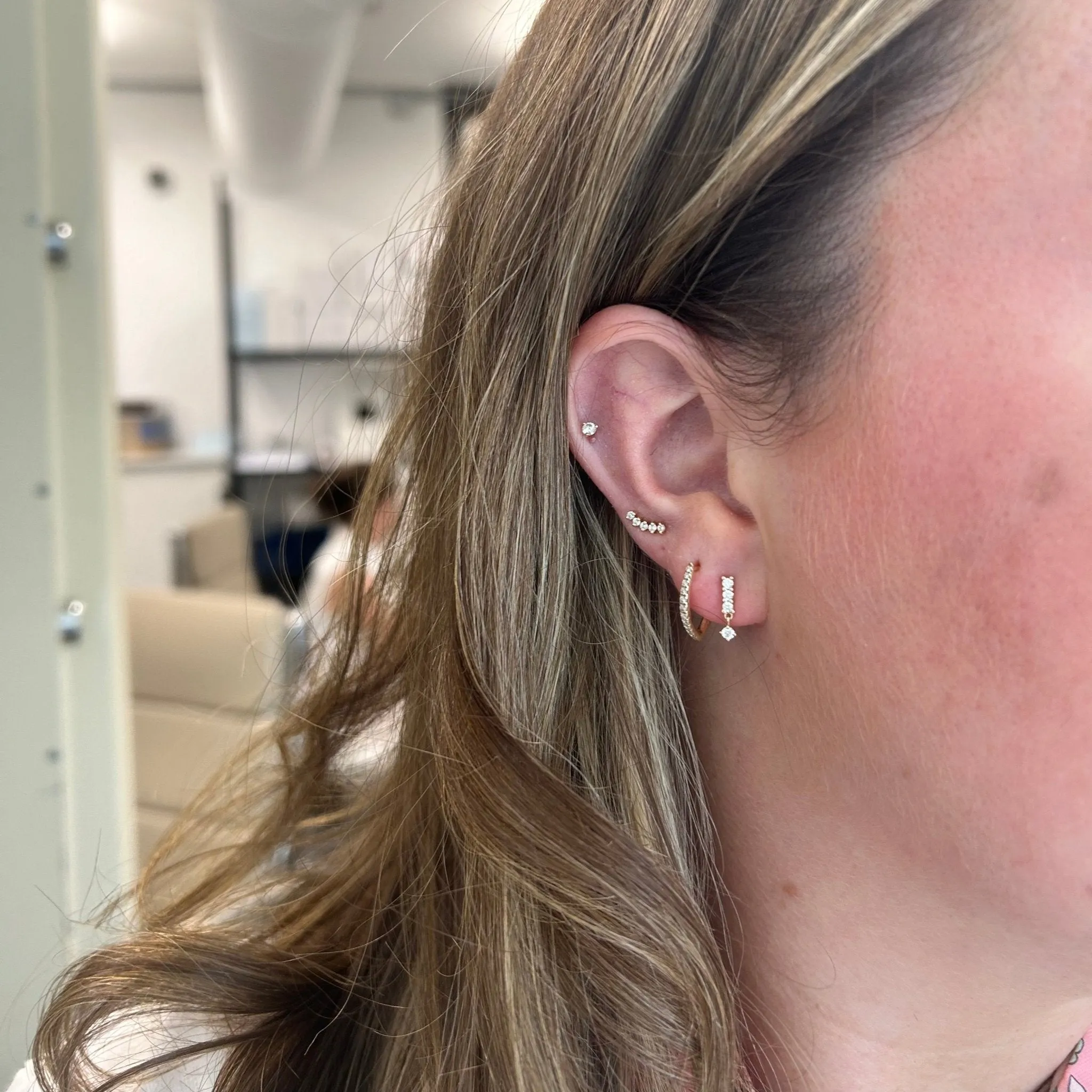 Diamond Bar Dangle Stud sold by LINDSEY LEIGH JEWELRY product image thumbnail 2