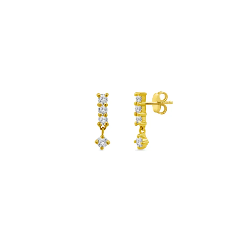 Diamond Bar Dangle Stud sold by LINDSEY LEIGH JEWELRY