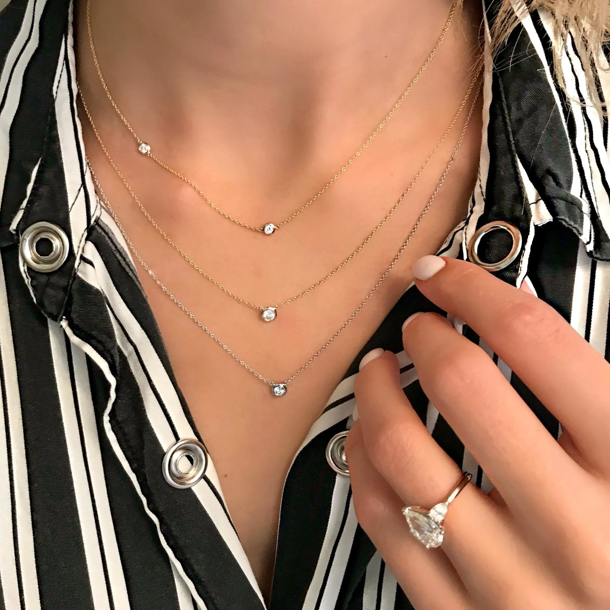 Double Diamond Necklace sold by LINDSEY LEIGH JEWELRY product image thumbnail 2