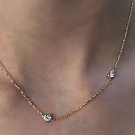 Double Diamond Necklace sold by LINDSEY LEIGH JEWELRY product image thumbnail 4