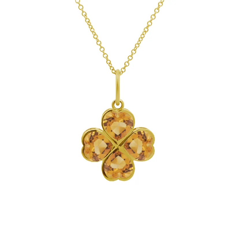 Gemstone Heart Clover Charm sold by LINDSEY LEIGH JEWELRY