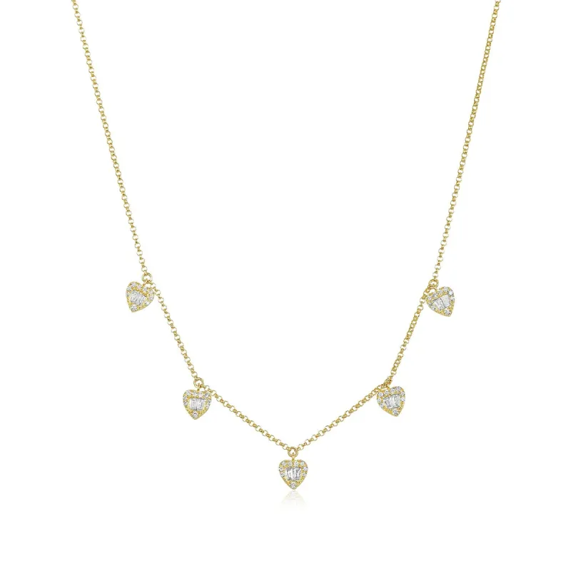 Diamond Mosaic Heart Dangle Necklace sold by LINDSEY LEIGH JEWELRY