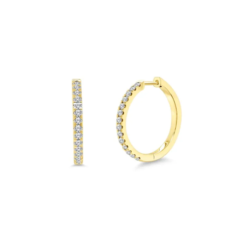 Medium Diamond Hoops sold by LINDSEY LEIGH JEWELRY