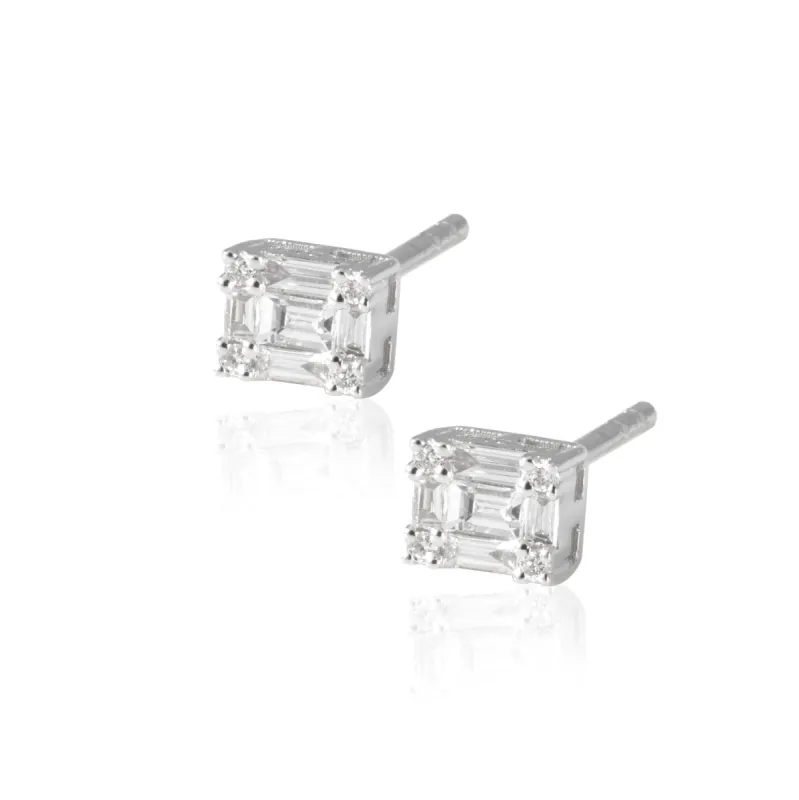 Petite Diamond Mosaic Studs sold by LINDSEY LEIGH JEWELRY