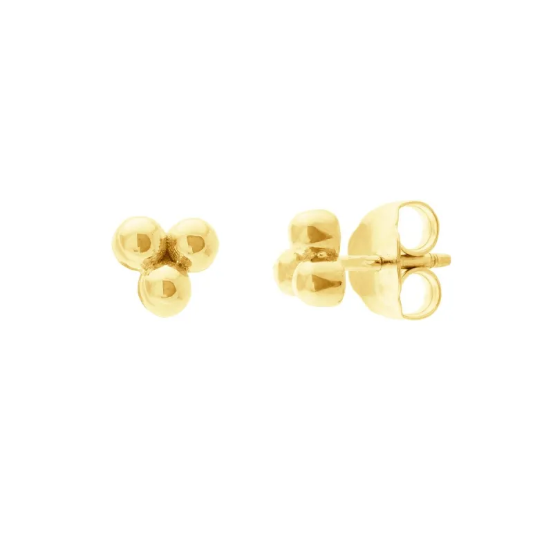 Gold Bead Trio Stud sold by LINDSEY LEIGH JEWELRY