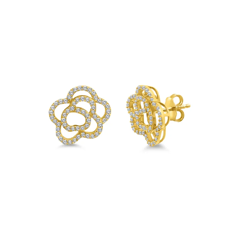 Diamond Rose Studs sold by LINDSEY LEIGH JEWELRY