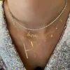 Dangle Initial & Diamond Bezel Necklace sold by LINDSEY LEIGH JEWELRY