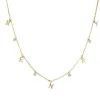 Dangle Initial & Diamond Bezel Necklace sold by LINDSEY LEIGH JEWELRY