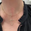 Dangle Initial & Diamond Bezel Necklace sold by LINDSEY LEIGH JEWELRY