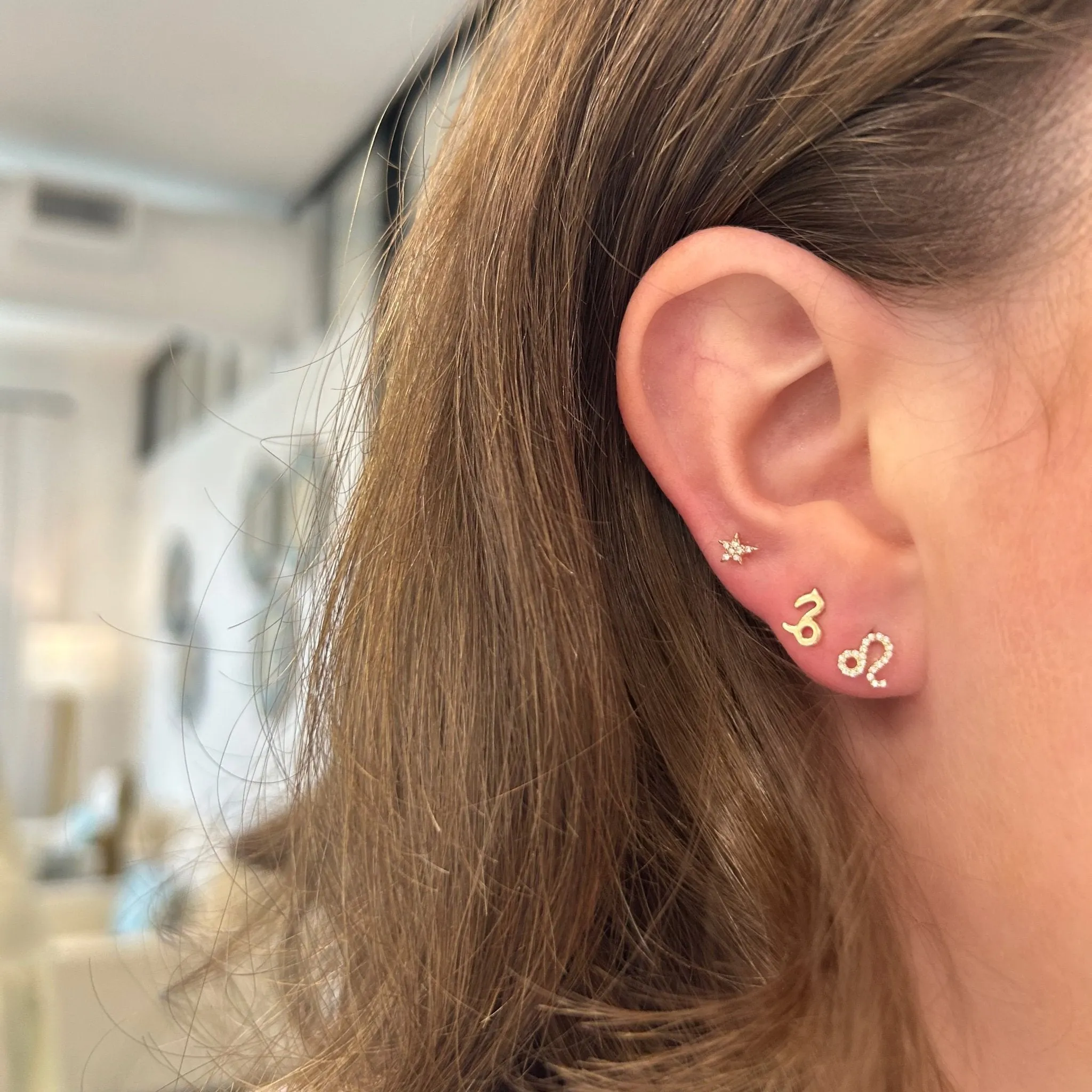 Gold Zodiac Stud sold by LINDSEY LEIGH JEWELRY product image thumbnail 3