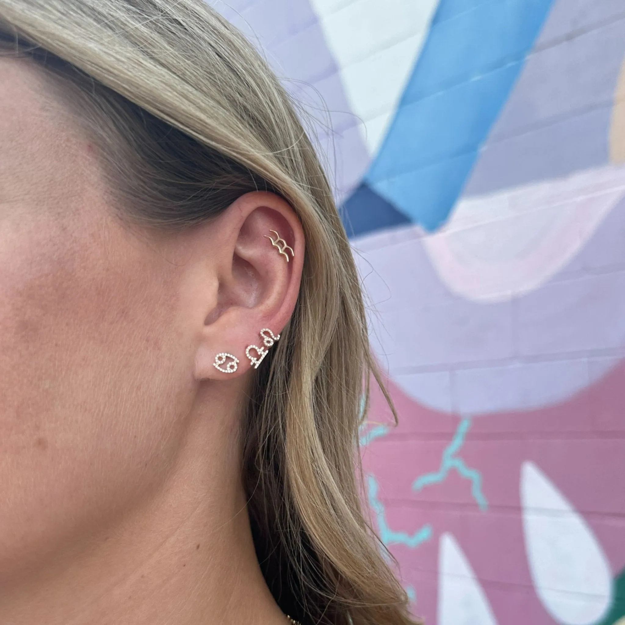 Gold Zodiac Stud sold by LINDSEY LEIGH JEWELRY product image thumbnail 4