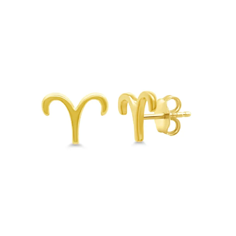 Gold Zodiac Stud sold by LINDSEY LEIGH JEWELRY