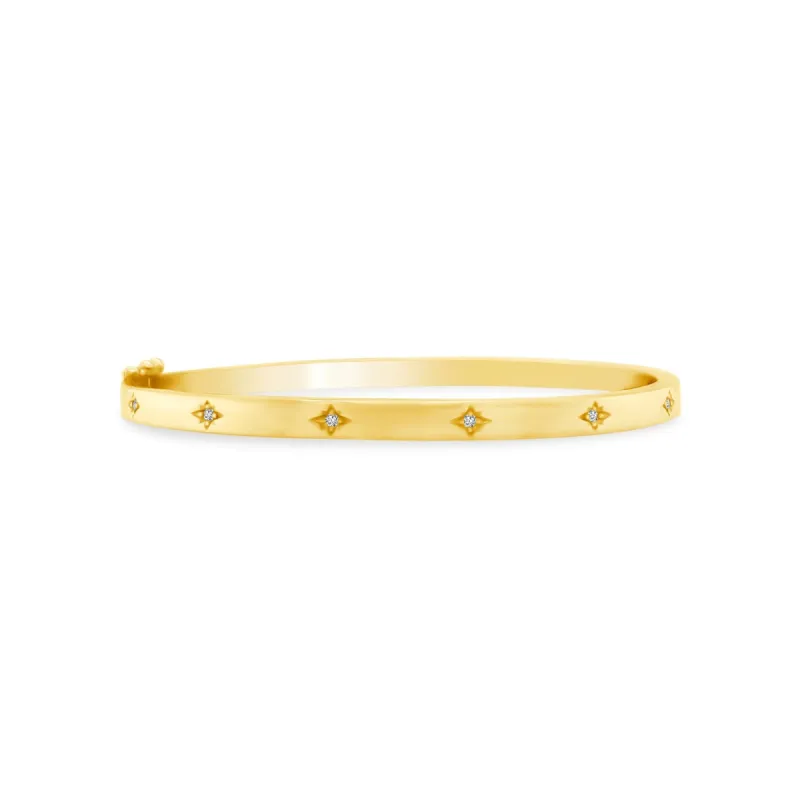 Gold Star and Diamond Bangle sold by LINDSEY LEIGH JEWELRY
