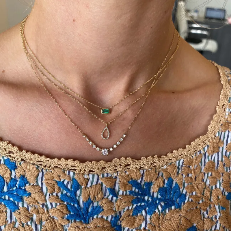 Gemstone Bezel Necklace sold by LINDSEY LEIGH JEWELRY