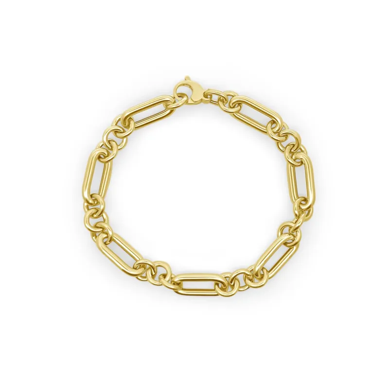 Triple Round Link Chain Bracelet sold by LINDSEY LEIGH JEWELRY