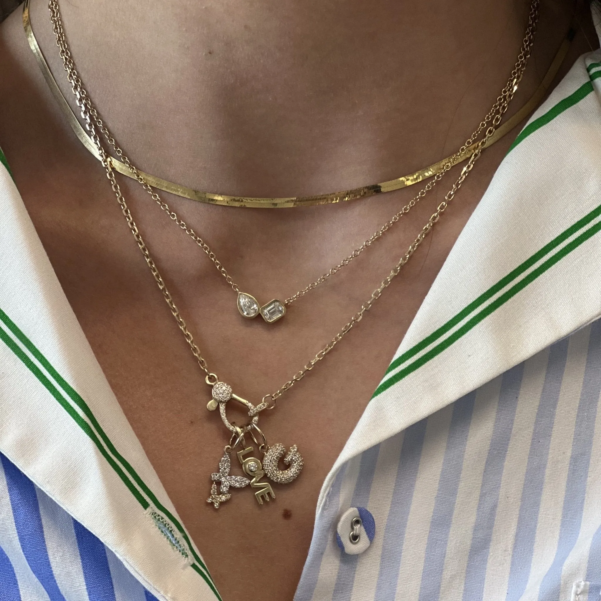 Two Toned Double Butterfly Charm sold by LINDSEY LEIGH JEWELRY product image thumbnail 2