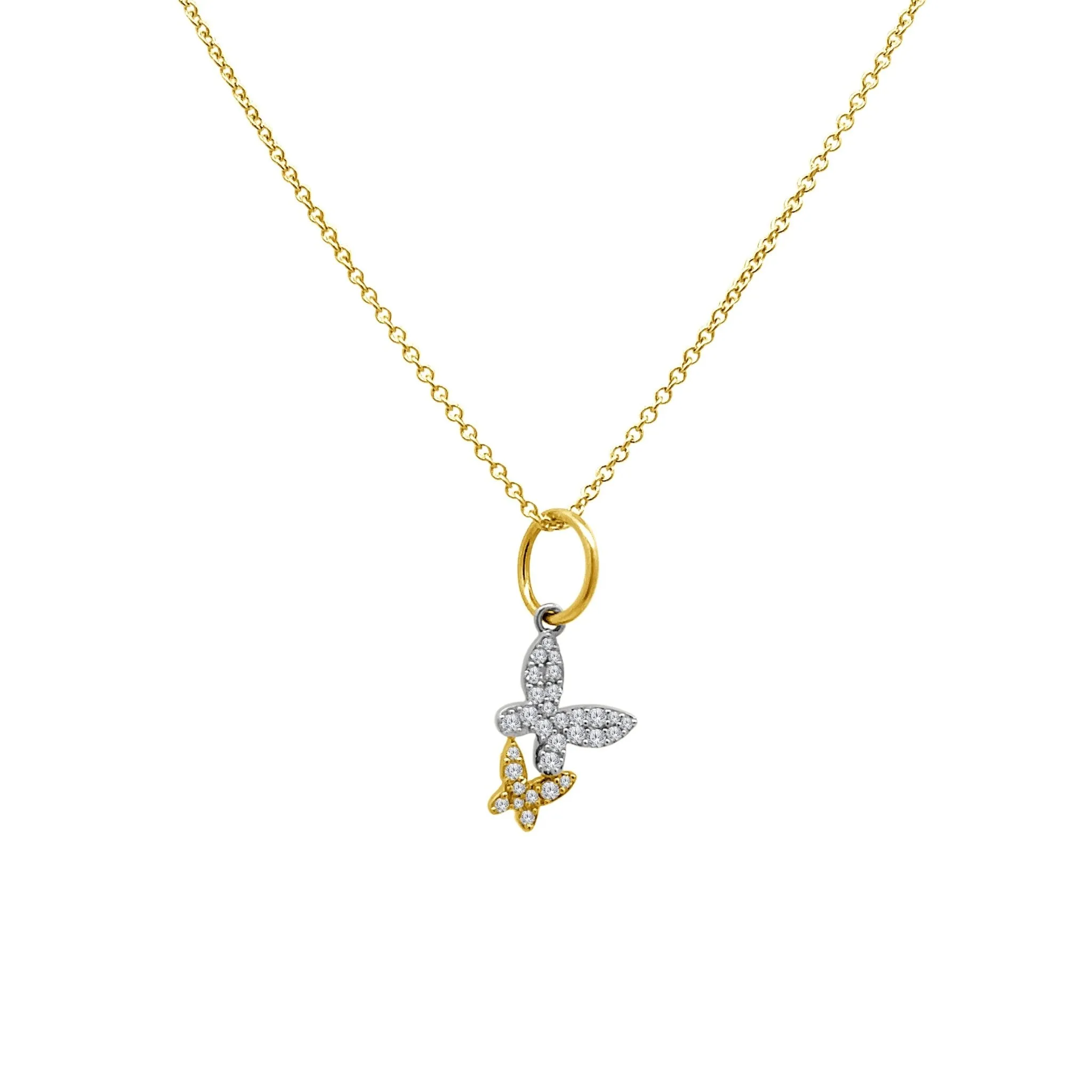 Two Toned Double Butterfly Charm sold by LINDSEY LEIGH JEWELRY