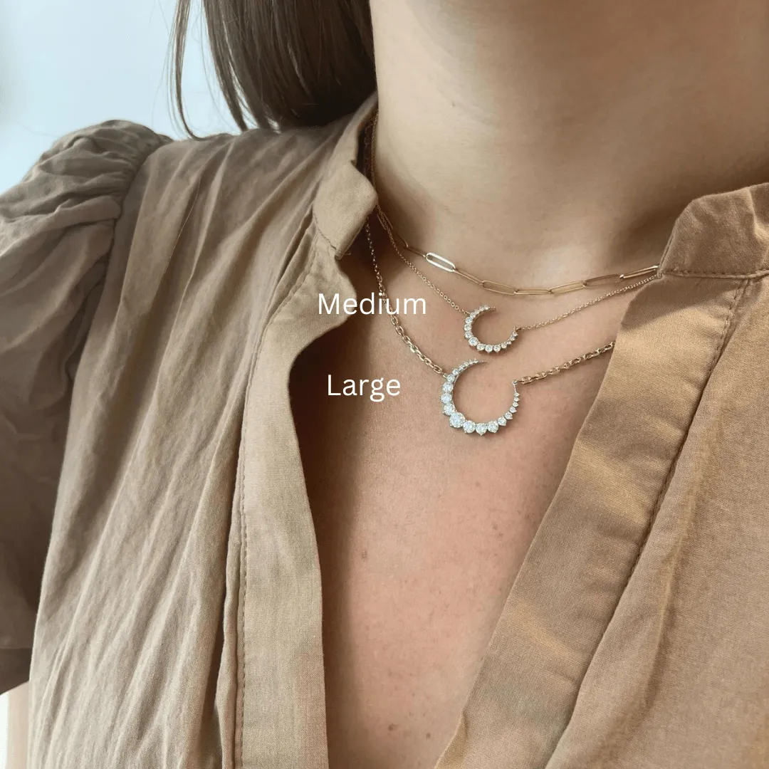 Graduated Crescent Diamond Necklace sold by LINDSEY LEIGH JEWELRY product image thumbnail 4