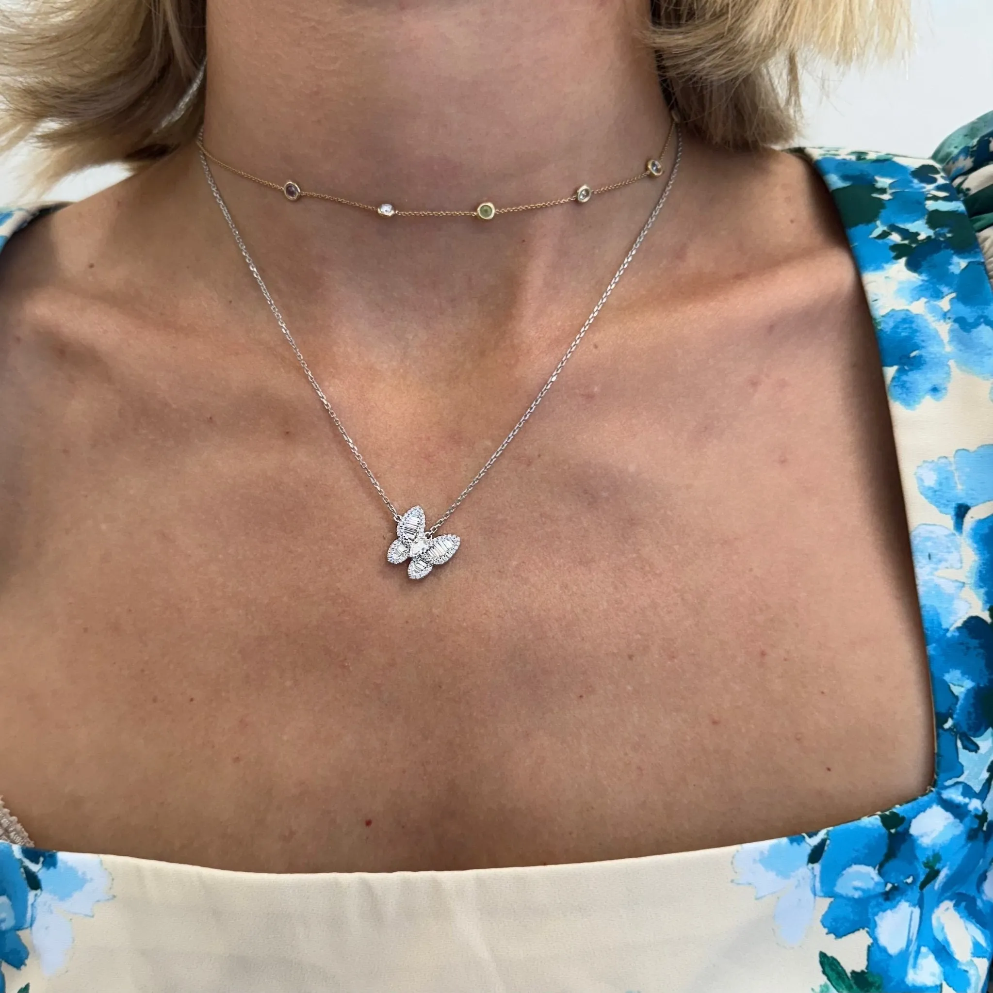 Diamond Mosaic Butterfly Necklace sold by LINDSEY LEIGH JEWELRY product image thumbnail 2