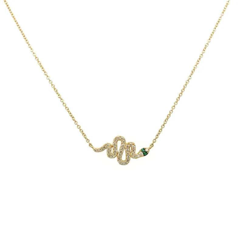 Pave Slithering Snake Necklace sold by LINDSEY LEIGH JEWELRY