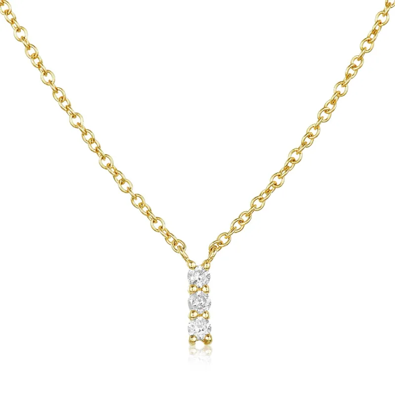 Diamond Trio Drop Necklace sold by LINDSEY LEIGH JEWELRY