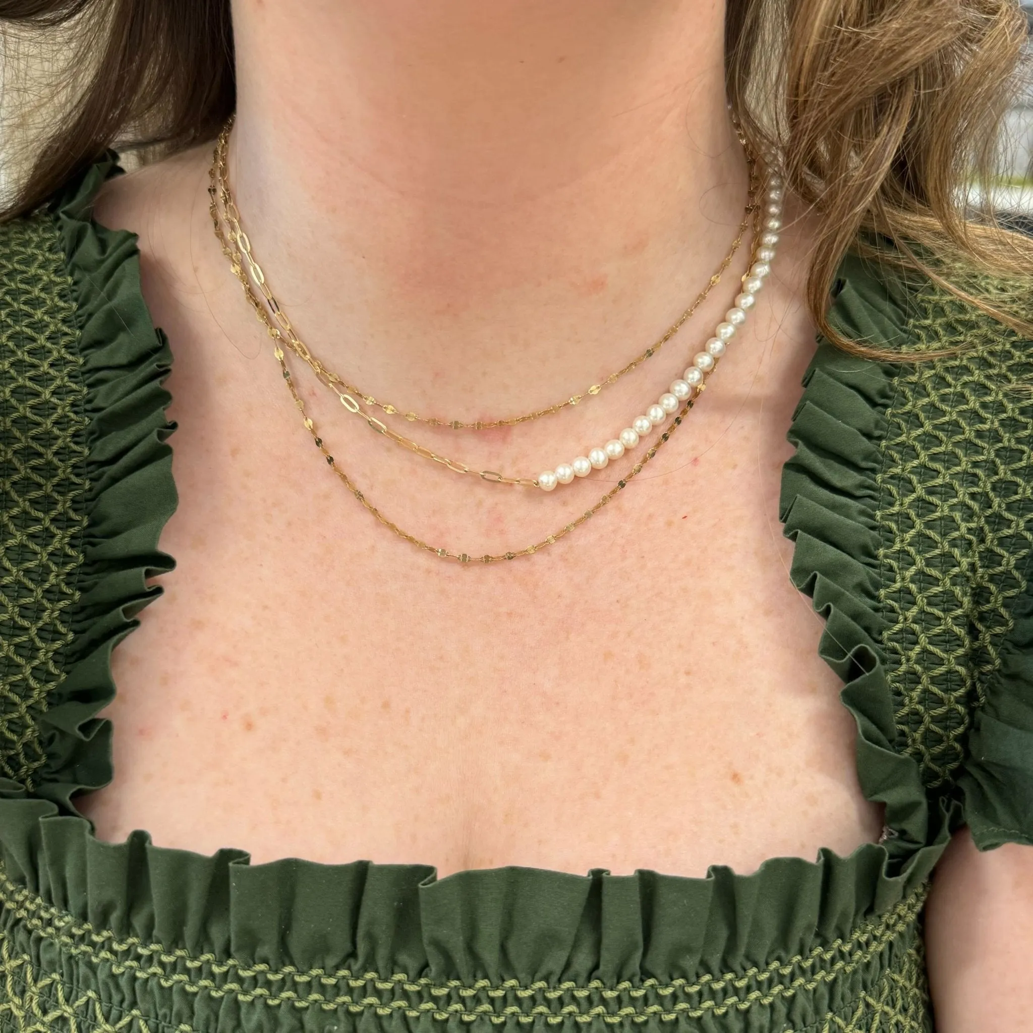 Paper Clip Pearl Necklace sold by LINDSEY LEIGH JEWELRY product image thumbnail 4