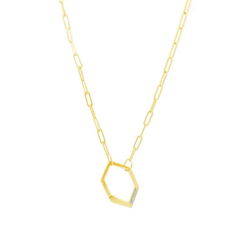 Hexagon Charm Necklace sold by LINDSEY LEIGH JEWELRY