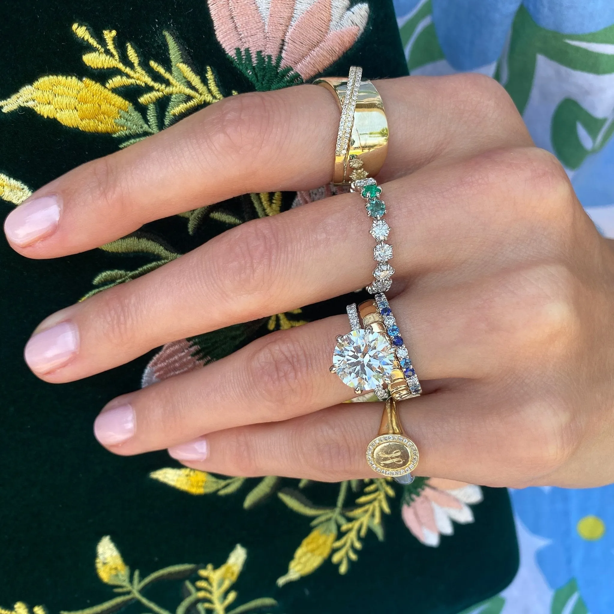 Round Solitiare on Diamond Band sold by LINDSEY LEIGH JEWELRY product image thumbnail 2