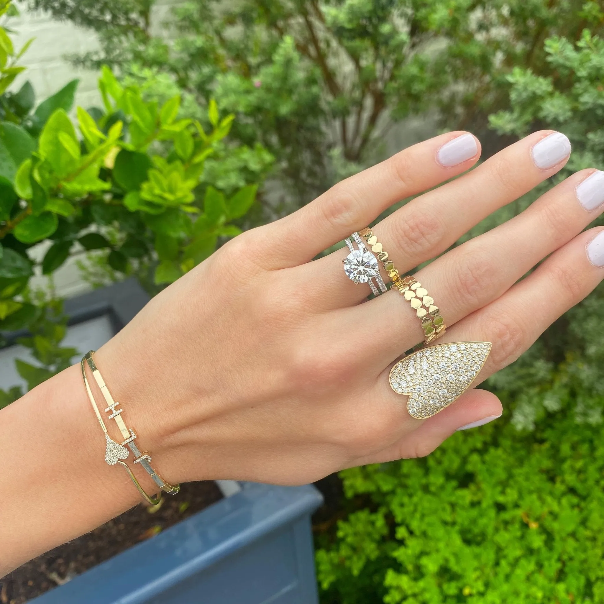 Round Solitiare on Diamond Band sold by LINDSEY LEIGH JEWELRY product image thumbnail 3