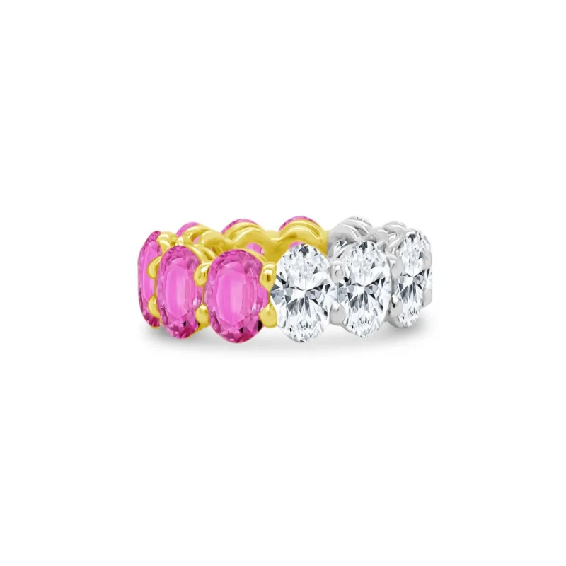 Diamond & Gemstone Oval Band sold by LINDSEY LEIGH JEWELRY